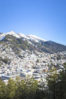 Village of Clusone in winter. Clusone, Val Seriana, Bergamo province, Lombardy, Italy