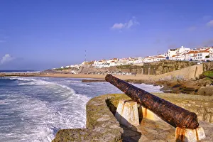 The village of Ericeira overlooking the Atlantic Ocean. Portugal