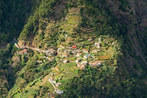 Images Dated 7th August 2023: Village on hill slope at Curral das Freias (Pen of the Nuns), Camara de Lobos, Madeira, Portugal