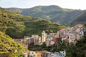 Manarola Prints: The village of Manarola, Cinque Terre, La Spezia district, Liguria, Italy