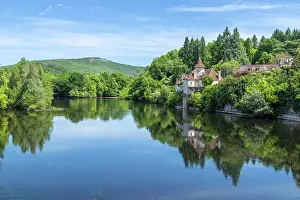 Occitanie Prints: The village of Meyronne on the Dordogne River, Lot, Occitanie, France