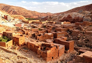 Dades Gorge Prints: Village of old mud brick houses
