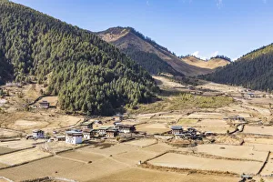 A village in Phobjikha Valley, Bhutan
