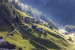 Autumnal Prints: The village of Rein in Taufers at sunrise, Reintal, South Tyrol, Italy