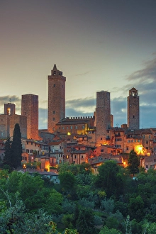 Small Town Prints: Village of San Gimignano in Tuscany, Italy