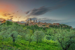 Small Town Prints: Village of San Gimignano in Tuscany, Italy