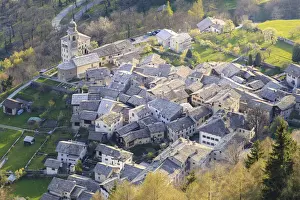 Village of Soglio from above. Val Bregaglia(Bregaglia Valley), Graubünden, Switzerland