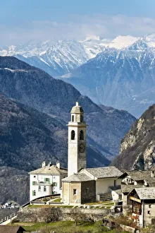 Architectures Prints: Village of Soglio in Bregaglia valley, Maloja district, Switzerland, Europe