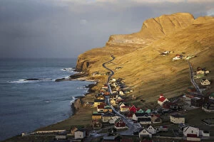 Images Dated 27th January 2022: The village of Sumba at sunrise. Island of Suðuroy. Faroe Islands