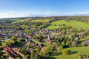 Surrey Prints: Villages of Shere, North Downs, Surrey, England, UK