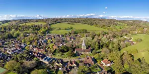 Surrey Prints: Villages of Shere, North Downs, Surrey, England, UK