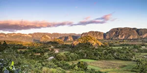 Images Dated 29th May 2020: Vinales Valley at sunrise, Pinar del Rio Province, Cuba