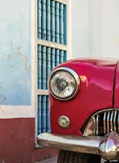 Villa De La Santisima Trinidad Prints: Vintage car, detailed view, Trinidad, Sancti Spiritus Province, Cuba