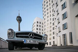 Images Dated 20th July 2023: Vintage Mercedes Car, Medienhafen, Dusseldorf, North Rhine-Westphalia, Germany