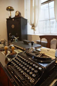 Images Dated 11th March 2022: Detail of a vintage Remington typewriter inside an old office of the Palacio Barolo, Monserrat
