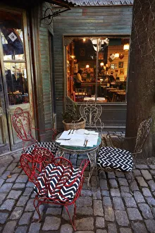 Retro Prints: Vintage seats in a restaurant of the Maschwitz Market, Buenos Aires, Argentina