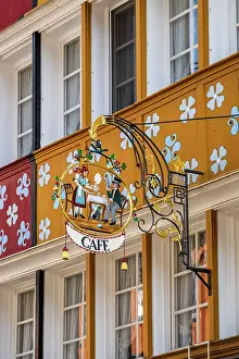 Canton Prints: Vintage wrought-iron shop sign, Appenzell, Canton of Appenzell Innerrhoden, Switzerland