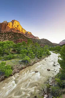 Images Dated 24th July 2019: Virgin river running through Zion Canyon Zion National Park, Utah, USA