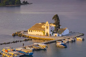 Vlacherna Monastery and the Church of Pantokrator, Corfu, Ionian Islands, Greece
