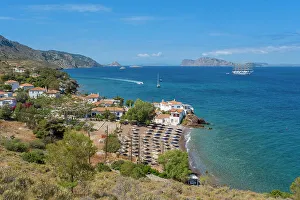 Hydra Prints: Vlichos beach, Hydra Town, Hydra (Ydra), Saronic Islands, Greece