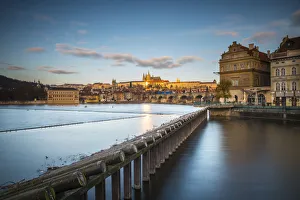 Images Dated 12th December 2013: Vltava River and Prague, Czech Republic