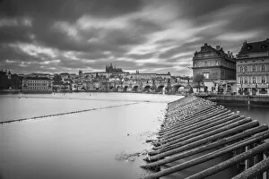 Images Dated 12th December 2013: Vltava River and Prague, Czech Republic
