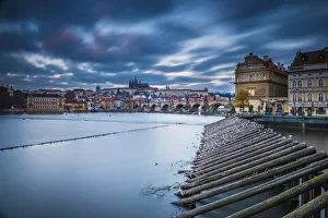 Images Dated 12th December 2013: Vltava River and Prague, Czech Republic