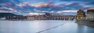 Images Dated 12th December 2013: Vltava River and Prague, Czech Republic