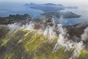 Vulcano Island Prints: Volcanic gas emissions at the edge of the big crater of Vulcano island