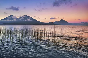 San Antonio Prints: volcanoes at Lake Atitlan - Guatemala, Solola, Lake Atitlan, San Antonio