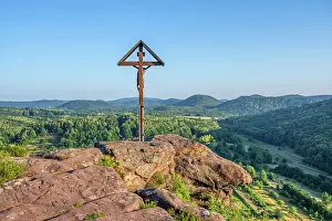 Deutsch Prints: Wachtfelsen above Wernersberg in the evening light