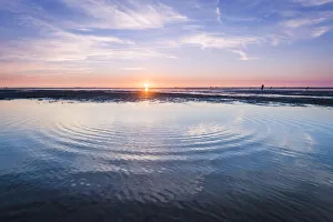 Wadden Sea with low tide, Duhnen, Cuxhaven, Lower Saxony, Germany
