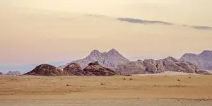 Wadi Rum at dawn, Aqaba Governorate, Jordan