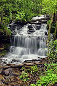 Runoff Prints: Wagner Falls, Wagner Falls Scenic Site, Alger County, Michigan, USA