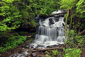 Runoff Prints: Wagner Falls, Wagner Falls Scenic Site, Alger County, Michigan, USA