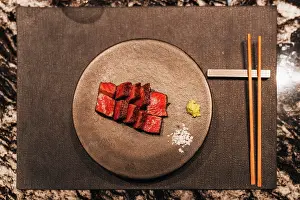 Loneliness Prints: Wagyu beef, wasabi, and salt served in Tokyo, Japan