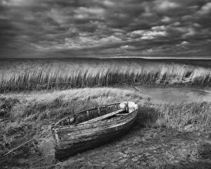 Black and White Gallery: Waiting for High Tide, Brancaster Staithe, Norfolk, England