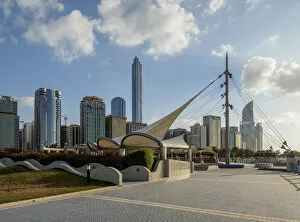 Walkway by Corniche Road, Abu Dhabi, United Arab Emirates