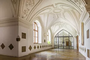 Walkway in the Scheyern Monastery, Upper Bavaria, Bavaria, Germany