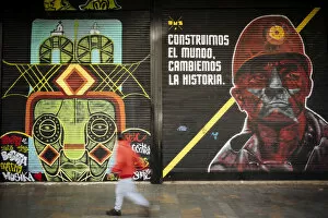 Images Dated 23rd March 2020: Wall Mural, Bogota, Cundinamarca, Colombia, South America
