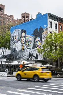 Chelsea Prints: Wall mural, Chelsea, Manhattan, New York City, USA