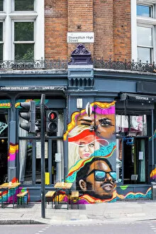 Shoreditch Gallery: Wall mural, Shoreditch High Street, London, England, UK