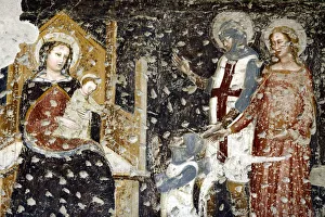Verona Prints: Wall painting, Church Santa Anastasia, Verona, Veneto, Italy