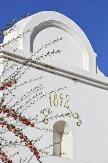 Boutique Hotel Prints: A wall painting indicates the year of construction of the