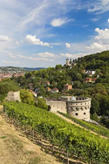 Wurzburg Prints: Walls of Marienberg Fortress and Wallfahrtskirche Chapel, Wurzburg, Bavaria, Germany