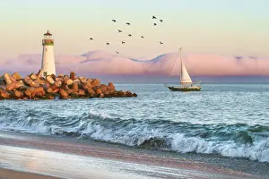 Southwestern Prints: Walton Lighthouse, Santa Cruz, California, USA