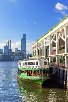 Tsim Sha Tsui Prints: Wan Chai pier and Kowloon skyline, Wan Chai, Hong Kong Island, Hong Kong