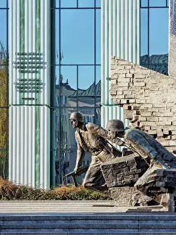 Warsaw Uprising Monument and Supreme Court of Poland in the background, Warsaw, Masovian Voivodeship, Poland