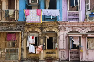 Washing drying outside flats, Mumbai (Bombay), India