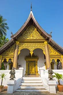Lao Pdr Prints: Wat Choumkhong buddhist temple, Luang Prabang, Louangphabang Province, Laos